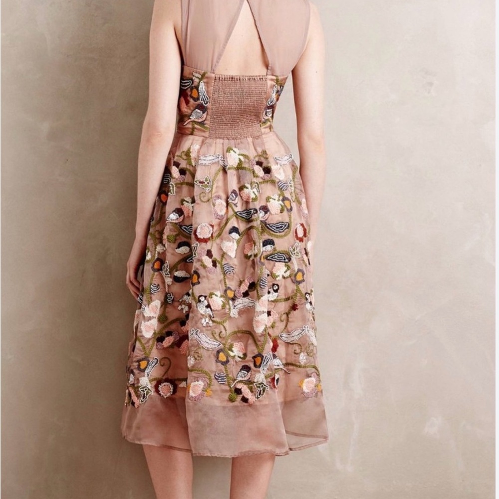Moulinette Soeurs “Novelette” Anthropologie Mesh Embroidered Floral Dress NWT - Picture 2 of 12